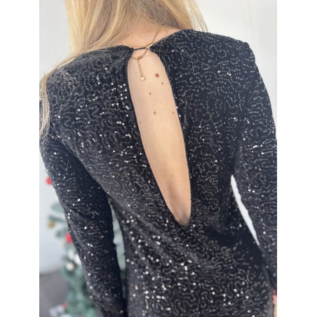 Tunique à sequins noire Patty