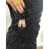Robe de fêtes à sequins noire SAMANTHA