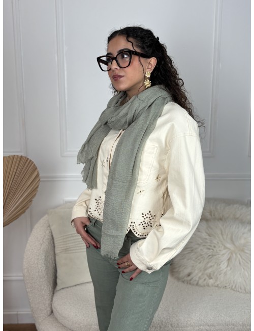 Veste à motifs unie beige VICTORIA