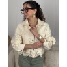 Veste à motifs unie beige VICTORIA