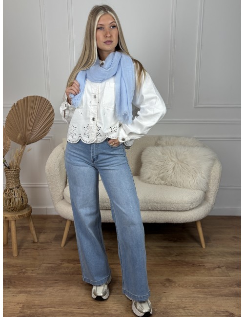 Veste à motifs unie blanche VICTORIA