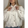 Veste à motifs unie blanche VICTORIA