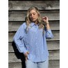 Chemise lignée à perles ciel LAYANA