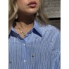 Chemise lignée à perles ciel LAYANA