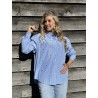 Chemise lignée à perles ciel LAYANA