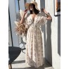 Robe fleurie beige ANISSA