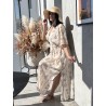 Robe fleurie beige ANISSA