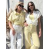 Chemise brodée "St-Tropez" jaune TIFFANY