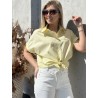 Chemise brodée "St-Tropez" jaune TIFFANY