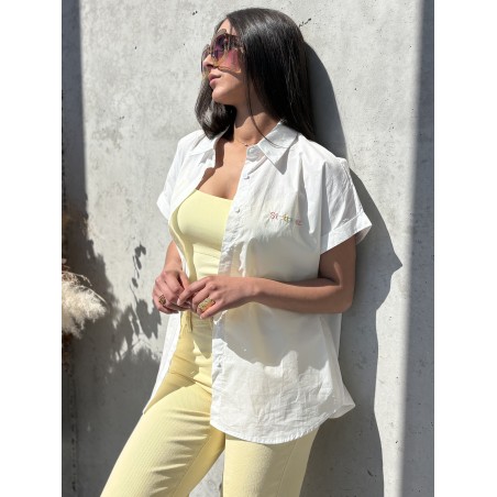 Chemise brodée "St-Tropez" blanche TIFFANY