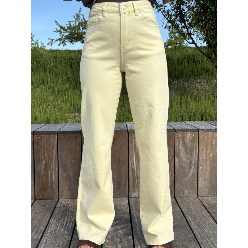 Pantalon wide leg jaune ANOUSHKA