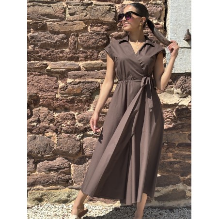 Robe à nouée unie choco Justine