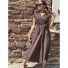 Robe à nouée unie choco Justine