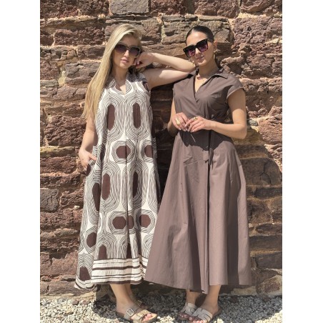 Robe à nouée unie choco Justine