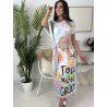 Robe longue fluide à motifs mix LYDIA