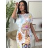 Robe longue fluide à motifs mix LYDIA
