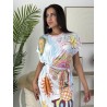 Robe longue fluide à motifs mix LYDIA