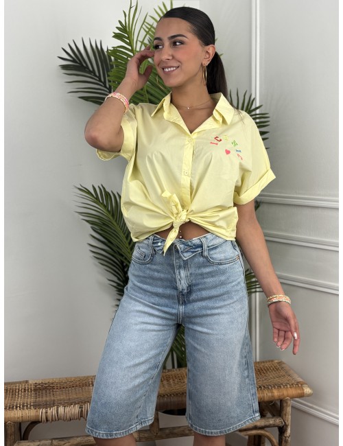 Chemise imprimée ICONIC pop coloré jaune Denise