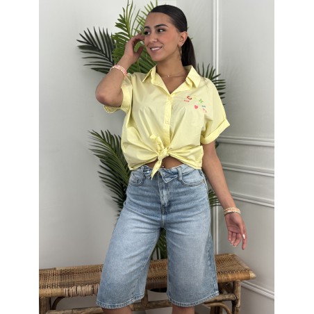 Chemise imprimée ICONIC pop coloré jaune Denise