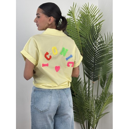 Chemise imprimée ICONIC pop coloré jaune Denise