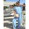 Blouse denim légère bleue Wenda